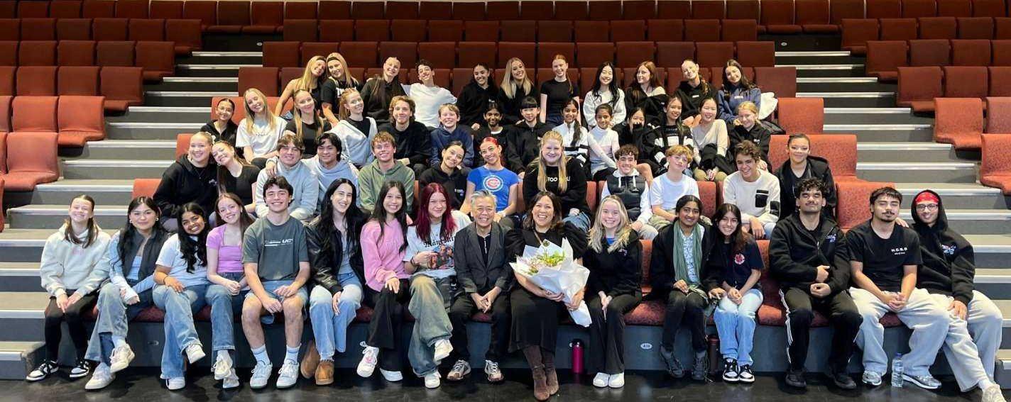 VCE Music students Indy and Excelsior celebrate their last Victorian State Schools Spectacular rehearsal with the incredible Kate Ceberano over the weekend! Kate shared her wisdom and artistry with members of the main cast before production week at John Cain Arena.