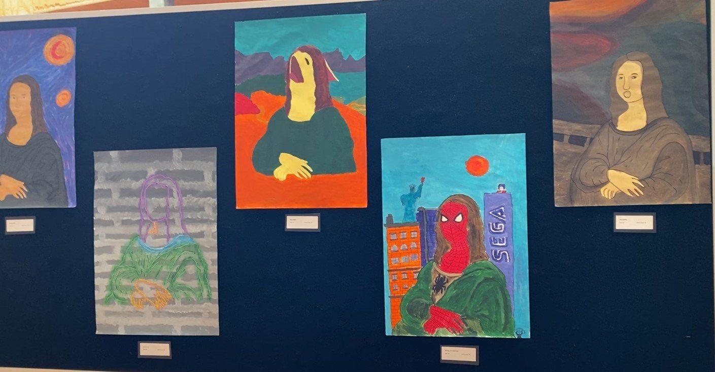 Year 8 Art Work- Interpretations of the Mona Lisa