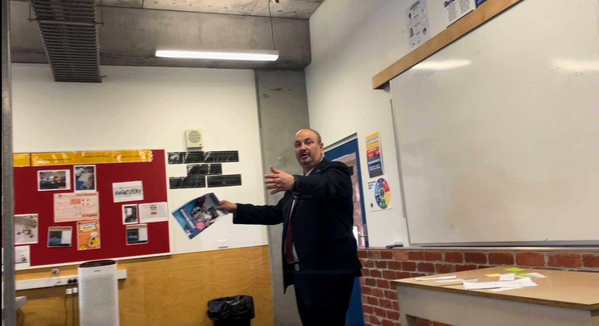 Gino Catalano investigating the Room 13 space and how students can get the most out of it.