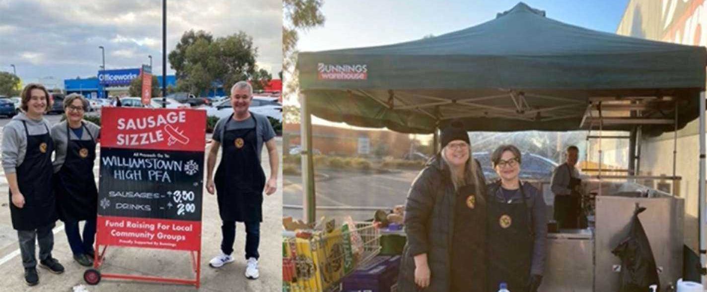 WHS PFA members enjoying themselves while volunteering at the recent sausage sizzle.