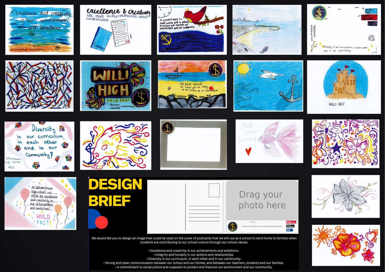 Some of the student entrants to the Postcard Competition